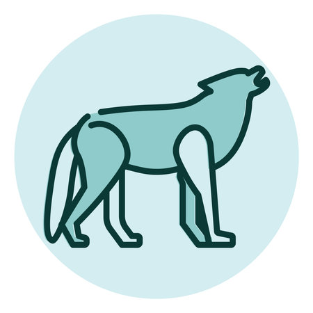 Wild wolf, illustration, vector on a white background.のイラスト素材