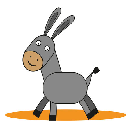 Baby donkey, illustration, vector on a white background.のイラスト素材