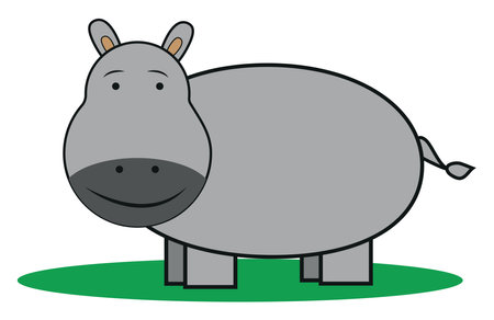 Baby hippo, illustration, vector on a white background.のイラスト素材
