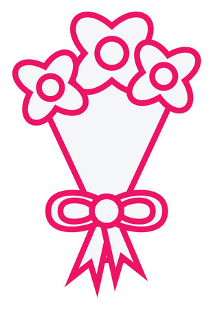 Party flowers, illustration, vector on a white background.のイラスト素材