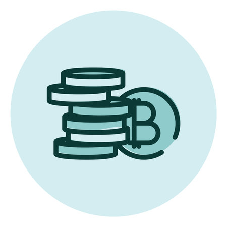 Cryptocurrency coins, illustration, vector on a white background.のイラスト素材