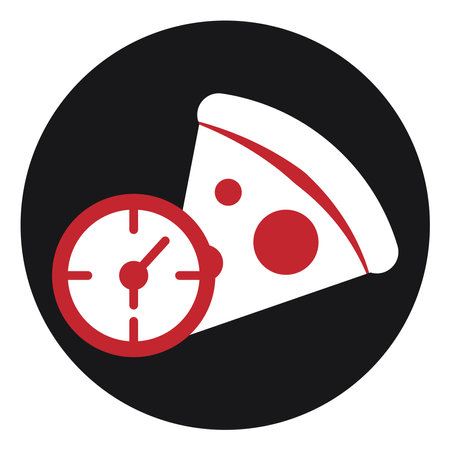 Pizza is being made, illustration, vector on a white background.のイラスト素材