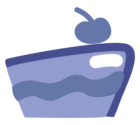 Blue slice of cake, illustration, vector on a white background.のイラスト素材