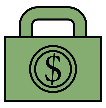 Finances money bag, illustration, vector on a white background.のイラスト素材