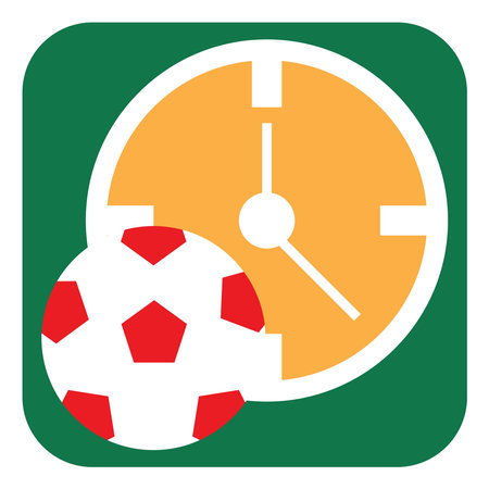 Football game time, illustration, vector on a white background.のイラスト素材