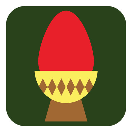 Easter red egg, illustration, vector on a white background.のイラスト素材