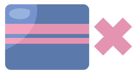 Logistics card cancel, illustration, vector on a white background.のイラスト素材