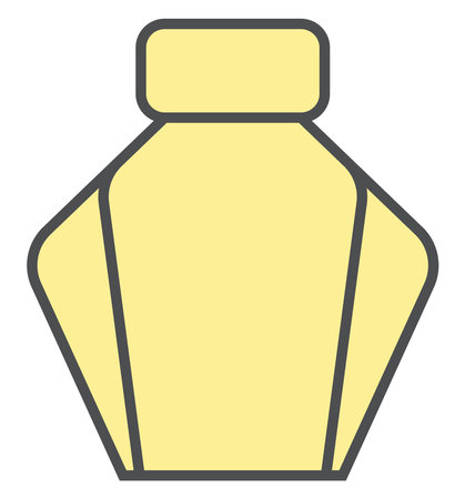 Yellow bottle of parfume, illustration, vector on a white background.のイラスト素材