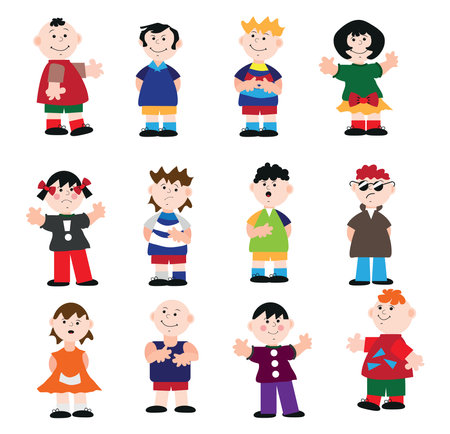 Different people, illustration, vector on a white background.のイラスト素材