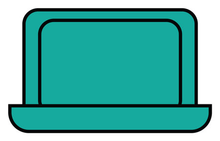 Technology device laptop, illustration, vector on a white background.のイラスト素材