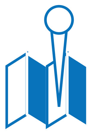 Travel map, illustration, vector on a white background.のイラスト素材