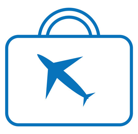 Travel suitcase, illustration, vector on a white background.のイラスト素材