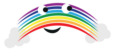 Happy rainbow, illustration, vector on a white background.のイラスト素材
