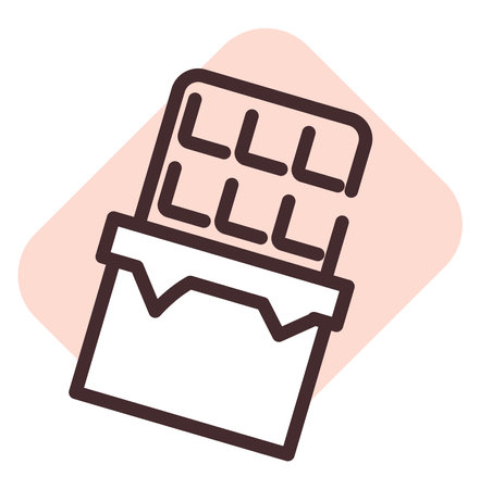 Chocolade addiction, illustration, vector on a white background.のイラスト素材