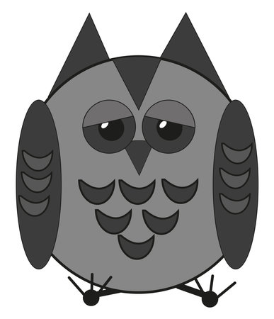 Grey owl, illustration, vector on a white background.のイラスト素材