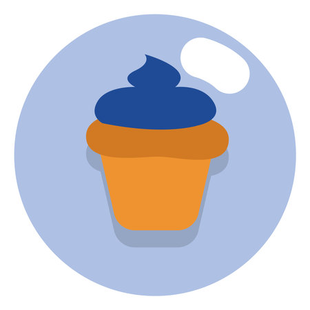 Blueberry cupcake, illustration, vector on a white background.