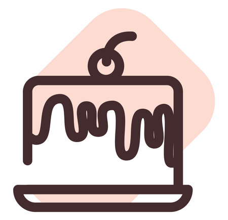 Jelly cherry cake, illustration, vector on a white background.のイラスト素材