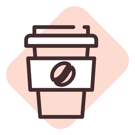Coffee to go, illustration, vector on a white background.のイラスト素材