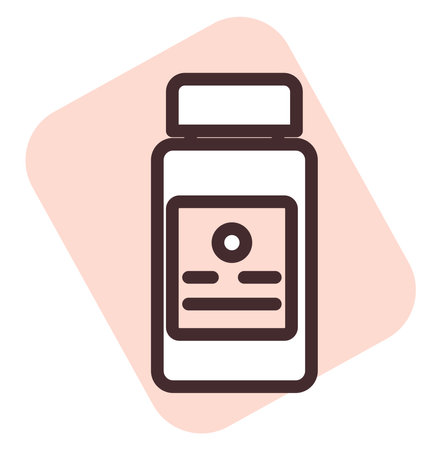 Pill container, illustration, vector on a white background.のイラスト素材