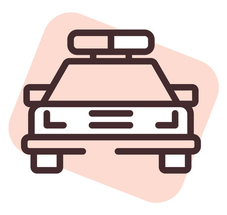 Police car law, illustration, vector on a white background.のイラスト素材