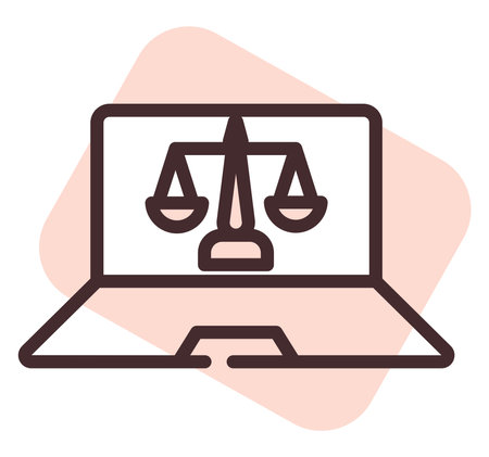 E library law, illustration, vector on a white background.のイラスト素材