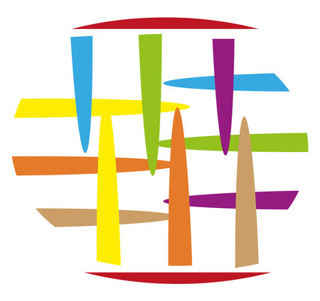 Colorful stripes logo, illustration, vector on a white background.のイラスト素材