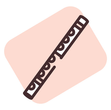 Flute music, illustration, vector on a white background.のイラスト素材