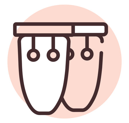 Djembe instrument, illustration, vector on a white background.のイラスト素材
