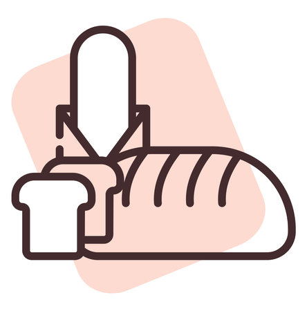 Restaurant bread, illustration, vector on a white background.のイラスト素材