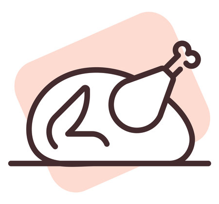 Restaurant chicken, illustration, vector on a white background.のイラスト素材