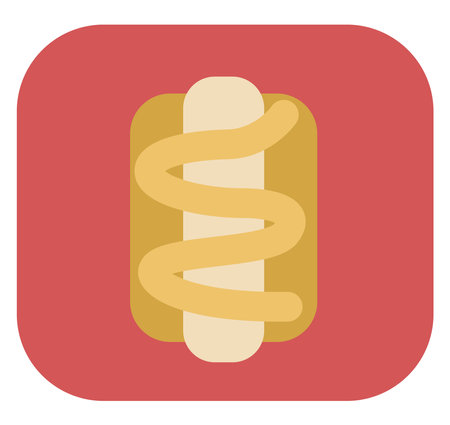 School hotdog, illustration, vector on a white background.のイラスト素材