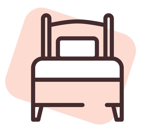 Bed for sleeping, illustration, vector on a white background.のイラスト素材