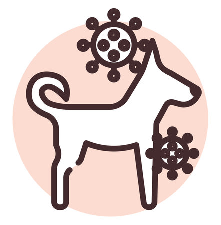 Allergy dog, illustration, vector on white background.のイラスト素材