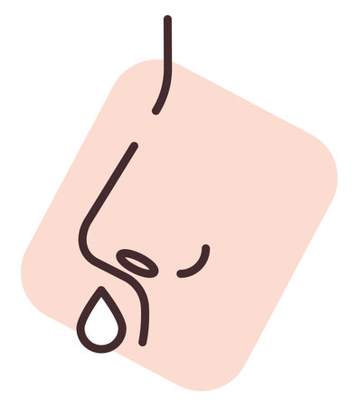 Allergy nose, illustration, vector on white background.のイラスト素材