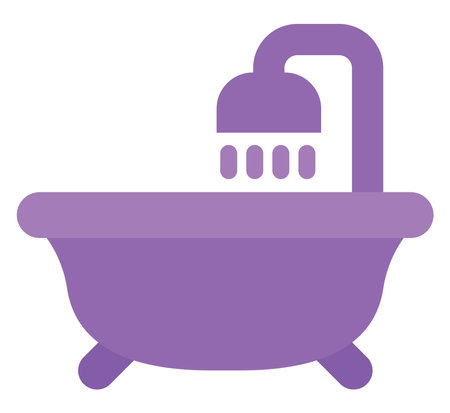 Bathroom bath, illustration, vector on white background.の写真素材