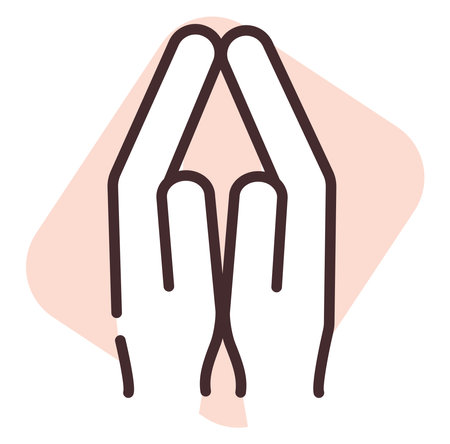 Charity and donation praying, illustration, vector on white background.のイラスト素材