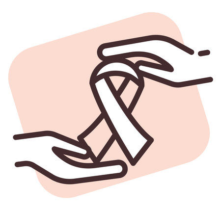 Charity and donation cancer awareness, illustration, vector on white background.のイラスト素材