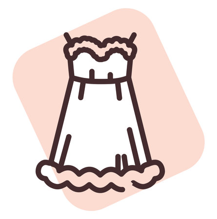 Clothing modern womans dress, illustration, vector on white background.のイラスト素材