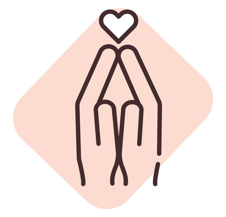 Charity and donation praying, illustration, vector on white background.のイラスト素材