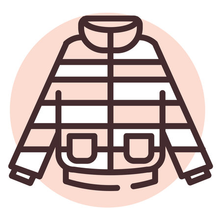 Clothing winter jacket, illustration, vector on white background.のイラスト素材