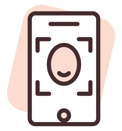 Cyber cloud face ID, illustration, vector on white background.のイラスト素材