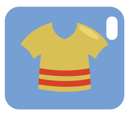 Yellow tshirt, illustration, vector on white background.のイラスト素材