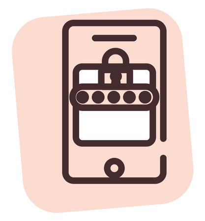 Cyber cloud mobile security, illustration, vector on white background.のイラスト素材