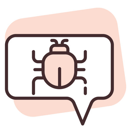 Cyber security virus bug, illustration, vector on white background.のイラスト素材