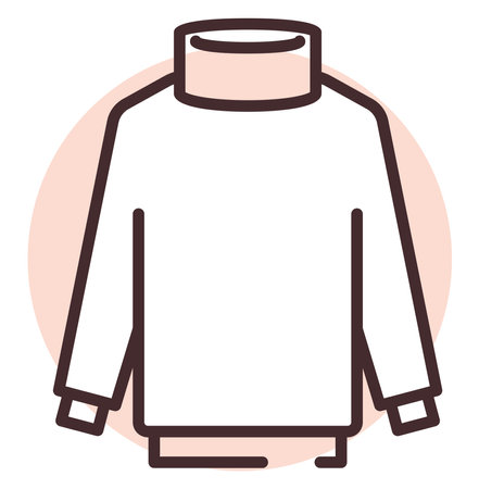 Clothing mens turtle neck, illustration, vector on white background.のイラスト素材