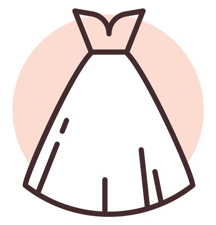 Clothing ball dress, illustration, vector on white background.のイラスト素材