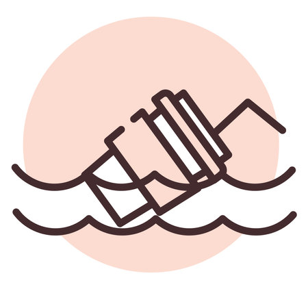 Disaster water pollution, illustration, vector on white background.のイラスト素材