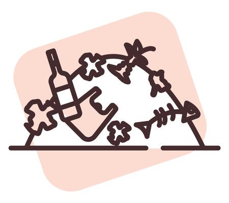 Disaster trash, illustration, vector on white background.のイラスト素材