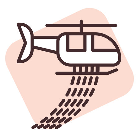 Disaster helicopter help, illustration, vector on white background.のイラスト素材