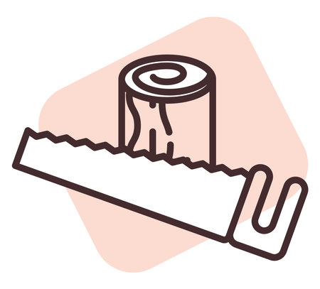 Disaster forest cutting, illustration, vector on white background.のイラスト素材